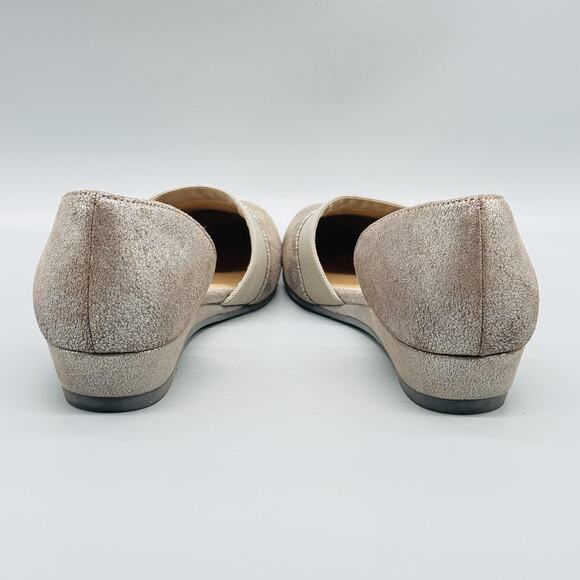 Eileen Fisher Shoes Women 8.5 Metallic Pewter Ida D Orsay Ballerina Flat Comfort - Picture 8 of 13